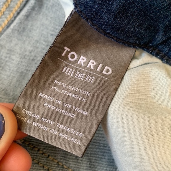 Torrid Dark Blue Crop High-Rise Flare Vintage Stretch Jeans - Picture 9 of 9